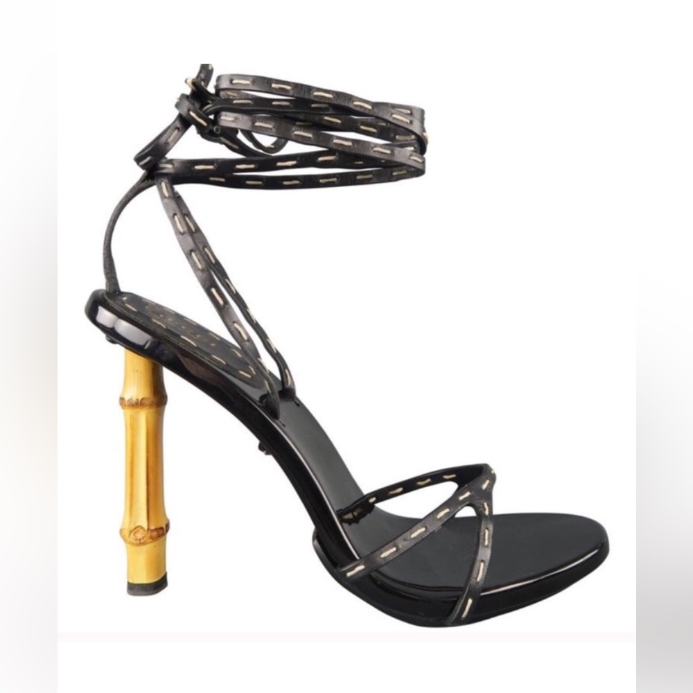 GUCCI x Tom Ford NWT VERY RARE VINTAGE BAMBOO HEEL SANDALS💕Size 8 1/2 NEW IN BOX